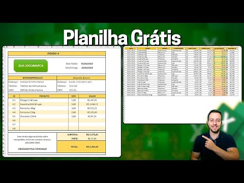 Planilha Excel de Pedido, Orçamento, Produtos, Venda, Precificação...