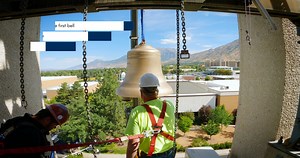 Have you heard it? BYU has a massive new bell in the carillon! 🔔Cast in Holland 🔔Weighs 3.5 tons 🔔Bigger size = deeper tone (like a subwoofer) 🔔First bell to be added since 1975 when the carillon was built for BYU’s centennial. Inscription: “May these bells proclaim forever our gratitude to those who founded and to those who sustain Brigham Young University.” | BYU