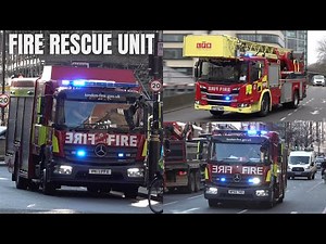 New London Fire Brigade Rescue Truck and Fire Engines responding