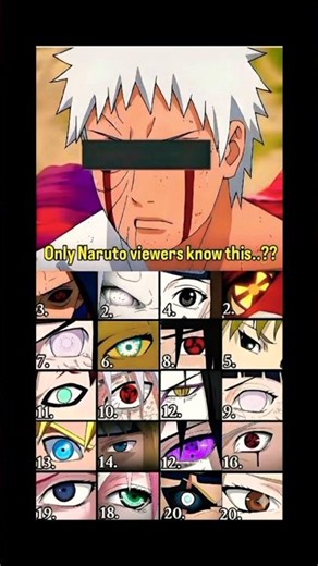 Only True Naruto Fans Know All 20 Eyes! (Impossible Challenge) | Naruto| Obito | #anime#naruto#obito