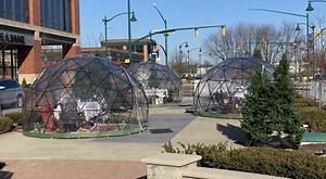 5.1K views · 33 reactions | Clay Terrace shopping center in Carmel is offering people a new outdoor dining concept: the Winter Green Igloo Dining Experience. News 8's Randall Newsome checked it out on Thursday's "All Indiana." | WISH-TV | Facebook