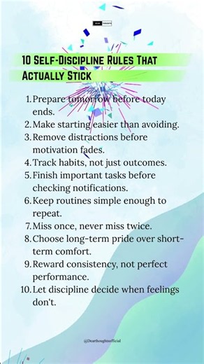 10 Self-Discipline Rules That Actually Stick