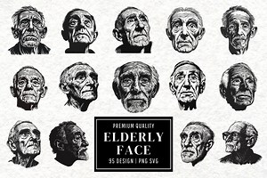 Old Man Face SVG: Vintage Grandpa Silhouette Vector (digital Download) - Etsy