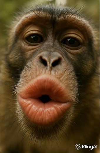 Monkey Kissing Camera in 4K