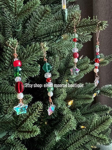Colorful Glass Icicle Inspired Ornaments, Glass Bead Ornaments for Tree, Sparkling Chandelier Ornaments, Tree Jewelry for Christmas - Etsy