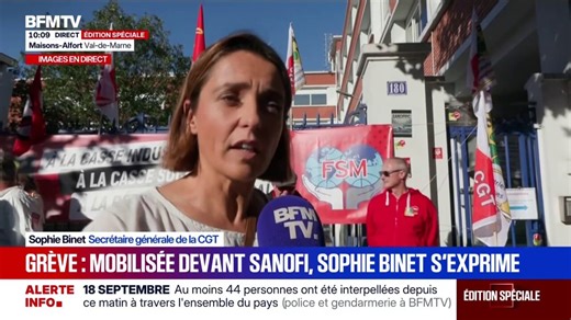 Grève du 18 septembre: "Venez manifester nous avons besoin de faire nombre”, appelle Sophie Binet (CGT)