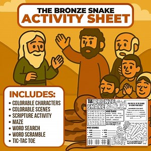 The Bronze Snake Activity Sheet – Instant Download, Great Craft for Christian Kids, Homeschooling, Sunday School Placemat, and Bible Studies - Etsy