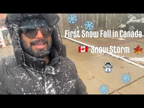First Snowfall In Canada 🇨🇦 ❄️ Ontario Downtown || Toronto Snowfall || Canada Main First Snowfall 🍁