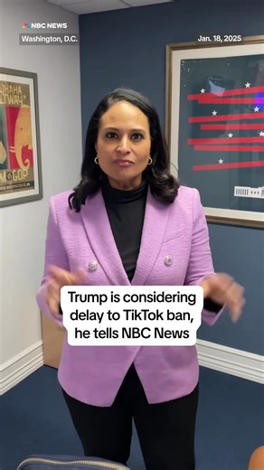 President-elect Trump told NBC News’ Kristen Welker in a phone interview Saturday that he will “most likely” give TikTok a 90-day extension to avoid a ban. | NBC News