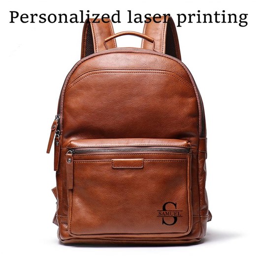 Personalized Leather Laptop Backpack, Custom Work Bag for Men - Etsy
