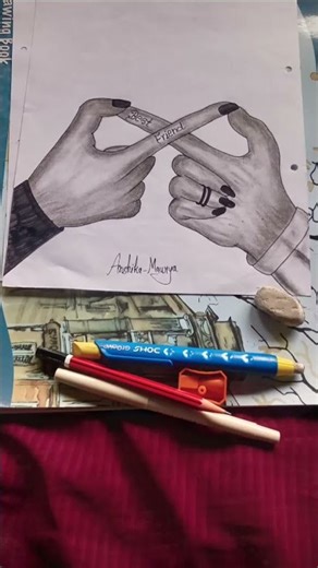 apni best friend ke liye #drawing #art #scratch #short video