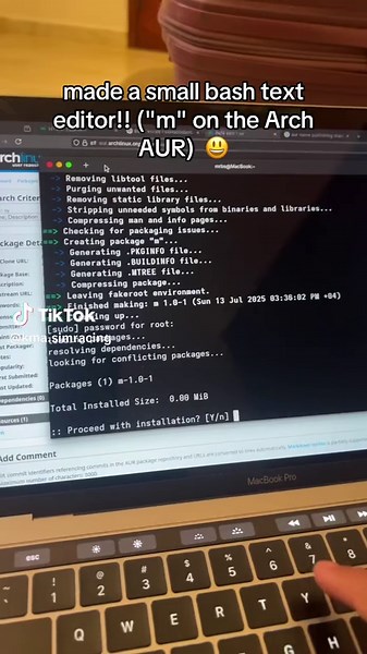 Creé mi propio editor de texto en Bash en Arch Linux