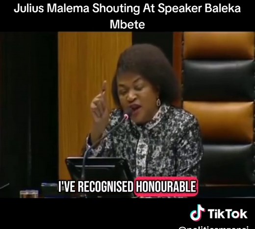 Julius Malema Shouts at Baleka Mbete in Parliament