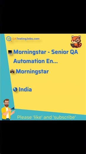 Morningstar - Senior QA Automation Engineer