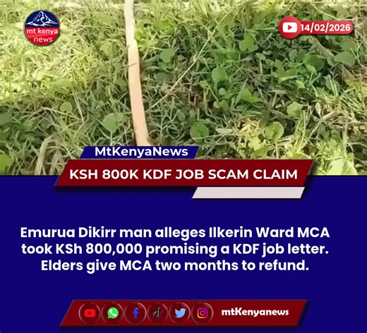 KDF Job Scam: KSh 800K Allegations in Emurua Dikirr
