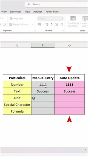 Excel Auto Update Change Number, Text & Formula #Shorts