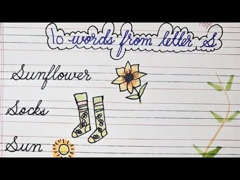 10 Words from Letter S ✨ | Easy Drawing & Handwriting Practice