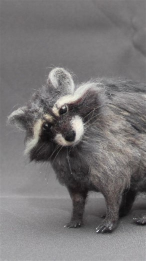 Unique Wool Gifts on Instagram: "Needle felted animal sculpture. Custom orders welcome! . . #racoon #animalsculpture #needlefelting #customgift #uniquewoolgifts #petcommission #woolsculpture #fiberart"