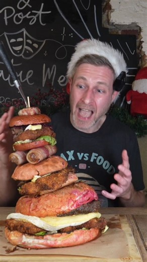 226 reactions · 13 comments | THE IMPOSSIBLE "SANTA'S STACK" Burger...