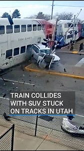 202K views · 10K reactions | A train collided with an SUV in Utah...