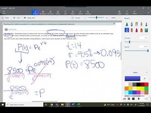 Finding the initial amount in a word problem on continuous compound interest