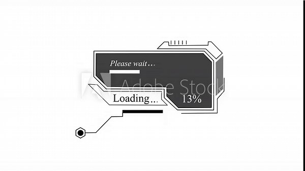 Abstract Glowing Loading Bar Icon Animation for Digital Progress Indicator, UI Interface Design, Preloader Screen, and Futuristic Technology Dashboard