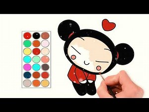 como dibujar y colorear a pucca, dibujos para niños