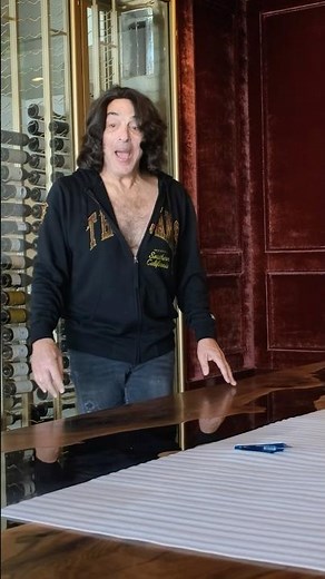 Paul Stanley’s First Look at the Table we Built Him #paulstanley #kiss #starchild #yyc #woodworking