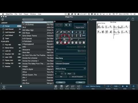 Input a complete song in iReal Pro in under 3 minutes (OS X)