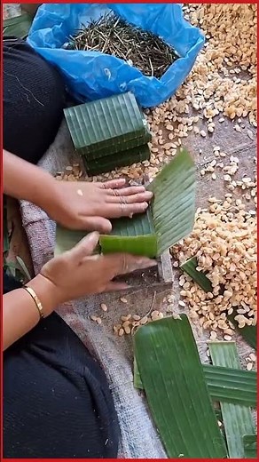 Traditional Tempeh Making Process Using Banana Leaf Molds