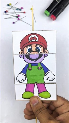 Super Mario Galaxy Mario Cardboard Flip Game Easy Challenge #supermario #game