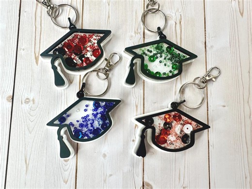 Senior Graduation Keychains, Graduation Cap Shaker Keychain - Etsy