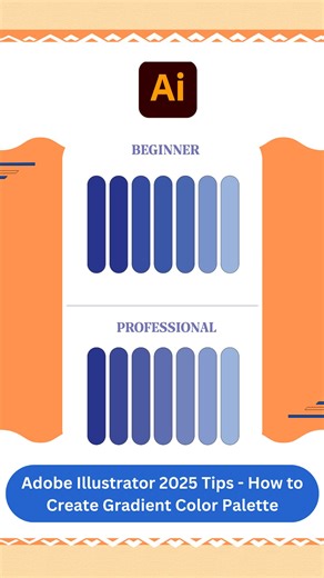 Adobe Illustrator 2025 Tips - How to Create Gradient Color Palette . Follow : Vipul Graphics . Thanks ❤️ . #illustrator #illustration #art #vectorart #gradient #color #palette #tips #graphics #design #designer #graphicdesign #graphicdesigner #vipulgraphics #explore | Vipul Graphics