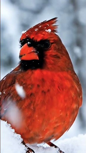 Red Cardinal Chirping Sound 🐦 Winter Bird Sounds #Shorts #redcardinal #birdsound #shorts #birds #yt