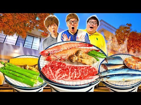 First time using premium ingredients on a charcoal grill ~Kinzoku 2 billion yen house gathering~