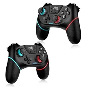 VidPPluing 2 Pack Switch Controllers, Wireless Switch Pro Controller for Switch 2/Switch/Lite/OLED, Game Controller with Motion Sensor/Vibration/Turbo/Wakeup/Charging Cable