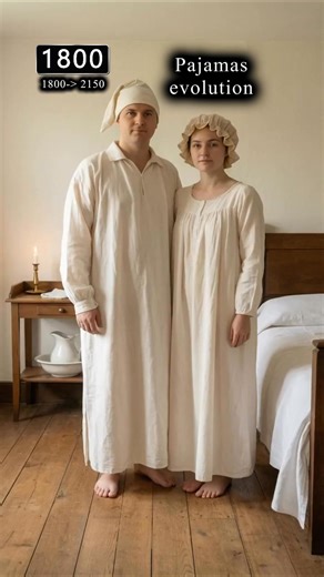 Evolution Time on Instagram: "A visual timeline of pajamas in Europe & the USA — from classic nightwear to ultrafuturistic future silhouettes. Which era is your favorite: Europe or USA? #PajamaEvolution #Pajamas #Sleepwear #FashionHistory #USA #Europe #Reels"