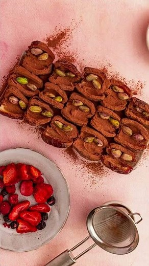 Chocolate Berry Pistachio Stuffed Dates Recipe