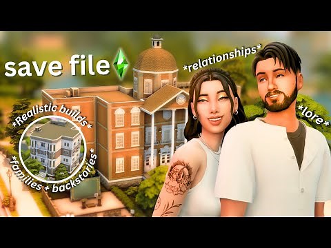 NEW SIMS 4 SAVE FILE FULL of Backstories, Families, and Beautiful Builds! | sims 4 save file review