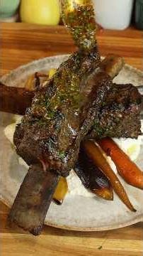 3 day beef ribs, gremolata, braised carrots, whipped feta. Full recipe on my website. Link in bio