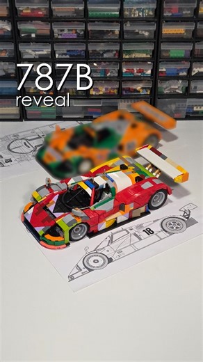 Pingubricks on Instagram: "Mazda 787B - building the final model #lego #moc #prototype #lemans Hey guys, Today is finally the day where I can reveal to you, my Mazda 787B in it's correct colors! This has been a project in the making for over 4 months now, and there were many unforeseen hurdles and issues along the way causing over 2 months in unexpected delays. But now it's time, the model is finally completed in all of its orange and green glory. It's built up of 12 modules which you simply cli