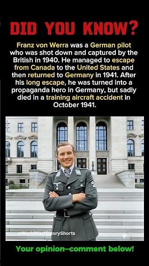 What Happened to the Only German Pilot Who Escaped Allied Captivity in WW2?