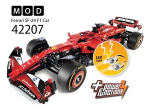 LEGO MOC-218102 42207 페라리 SF-24 F1 Car RC MOD for Power Function Motors & LED Light (Technic 2025)