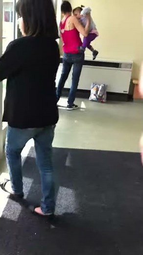 Girl bends down crack showing