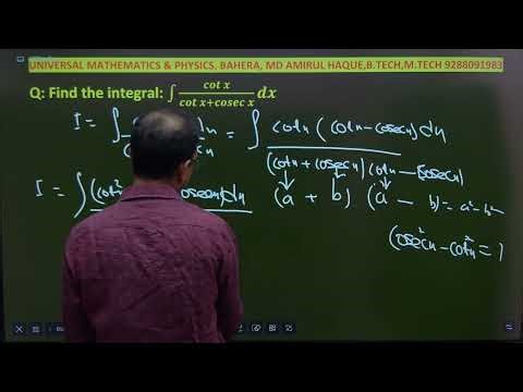 Find the Integral ∫ cotx dx /cotx + cosecx