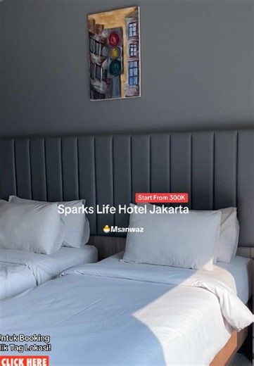 300 Rb lokasi deket kemna mana di jakarta, klik tag lokasi tambah diskon 15% jangan sampai kehabisan ini lokasinya di Sparks Life Hotel Jakarta #jakarta #hoteljakarta #rayapenuhrasa #fyp #capcut