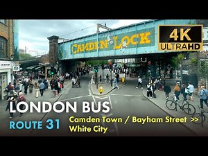 London Bus Ride, Route 31, Double Decker, 4K Virtual Tour