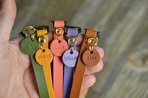 Cat Collar Personalized, Cat Tag Personalized, Leather Cat Collar, Kitten Collar, Safety Collar, Small Pet Tag, Cat Tag,breakaway Cat Collar - Etsy