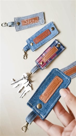 How to make a keychain holder from old jeans | Sewing Tutorial #handmade #online #fashion #diy #jeans | SisterQuilt