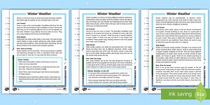 KS1 Winter Weather Reading Comprehension Activity